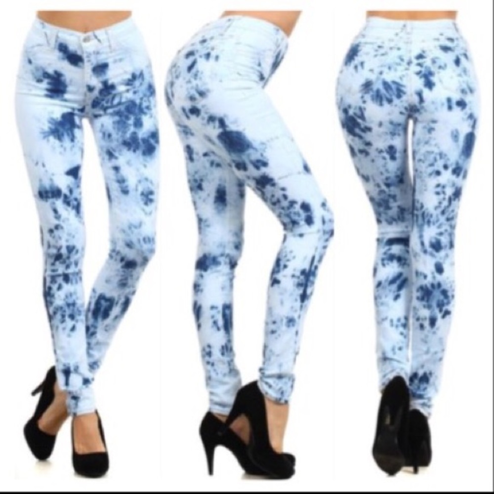 CLEARANCE Jeans High Waist Tie Dye Denim Pants Skinny